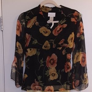 Black flowered shirt